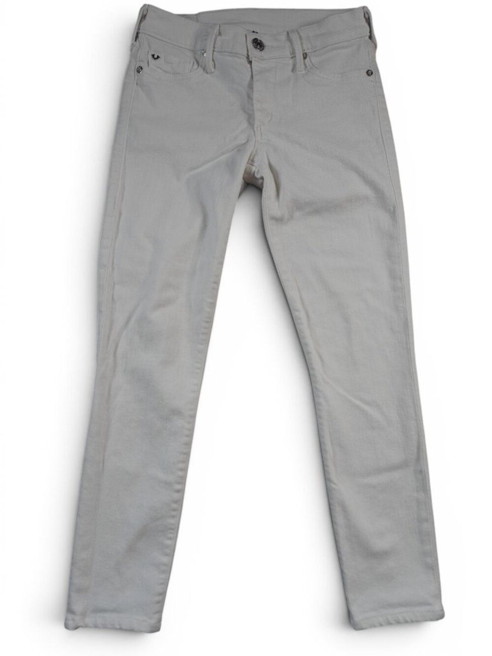 True Religion‎ Halle Jeans Mid Rise Super Skinny White Size 26